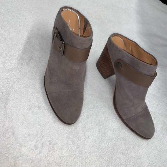 Linea Paolo GUC Gray Suede Leather Block Heel Clog size 8.5 - Picture 2 of 13